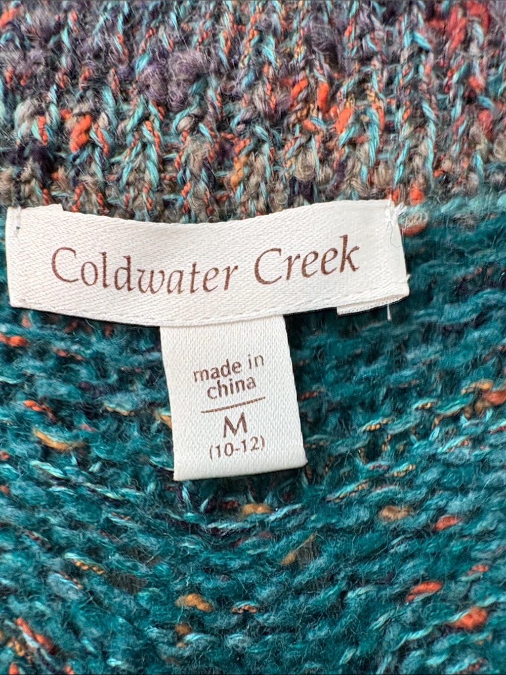 Coldwater Creek Wave Knit Sleeveless Duster Sweater Vest size medium wool cozy - Picture 2 of 7
